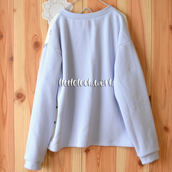 前開き肩落ちプルオーバー