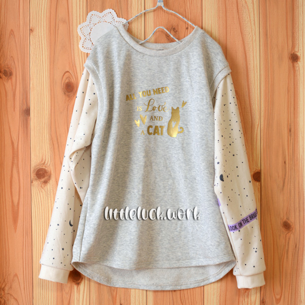 肩落ちラウンドプルオーバー