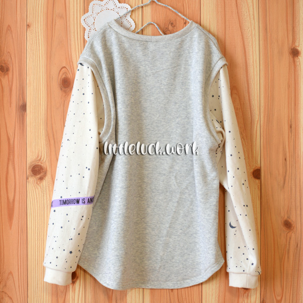 肩落ちラウンドプルオーバー