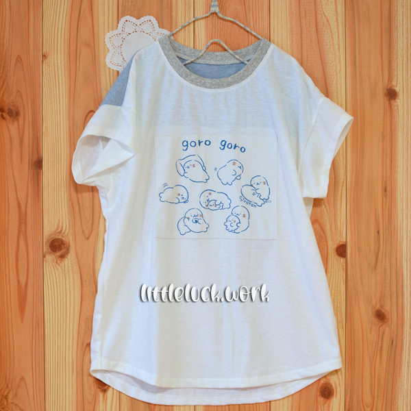 肩落ちラウンドプルオーバー