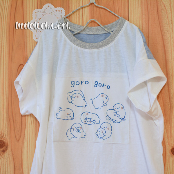 肩落ちラウンドプルオーバー